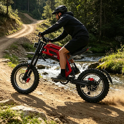Moto Elétrica Off-road Shimano 52v Bateria Lítio 120km 27ah Preto