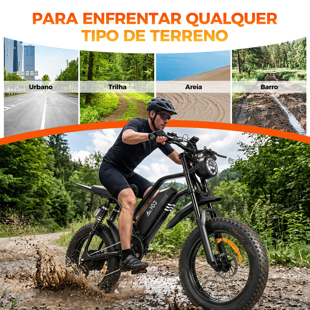 HDJ A05 Bicicleta Elétrica 1000W 48V