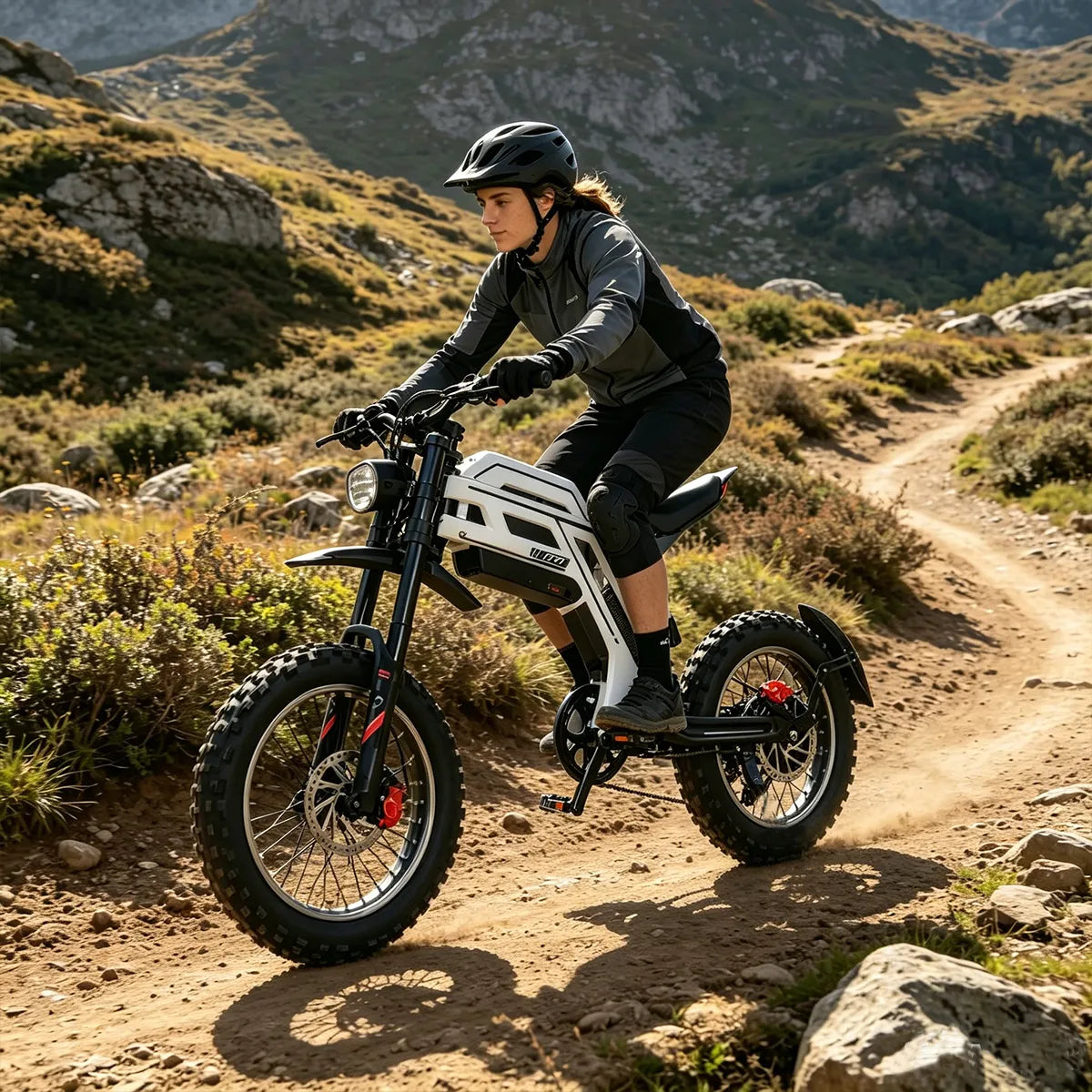 Moto Elétrica Off-road Shimano 52v Bateria Lítio 120km 27ah Preto
