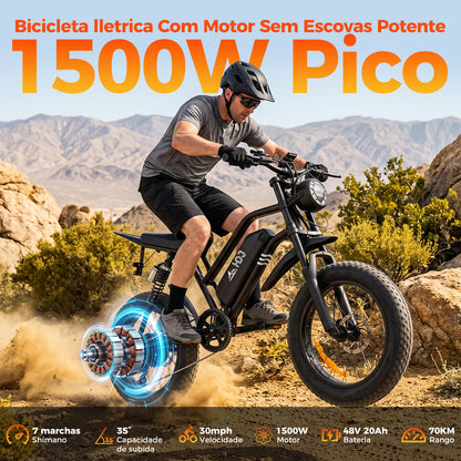 HDJ A05 Bicicleta Elétrica 1000W 48V