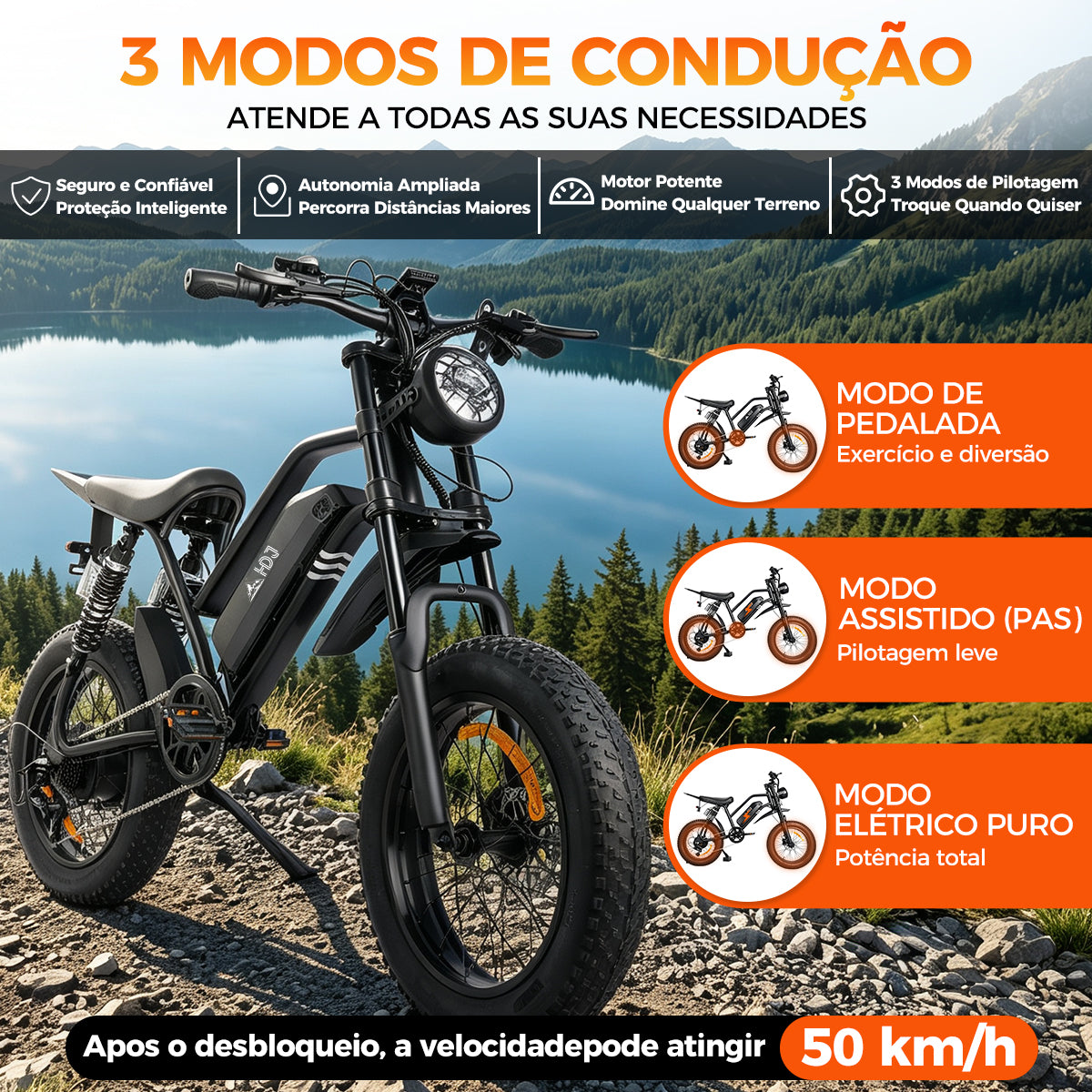 HDJ A05 Bicicleta Elétrica 1000W 48V