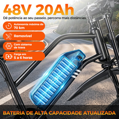 HDJ A05 Bicicleta Elétrica 1000W 48V
