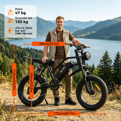 HDJ A05 Bicicleta Elétrica 1000W 48V