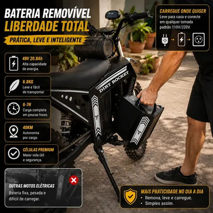 HDJ G28 Moto Elétrica Off-Road 1000W 48V – Preta