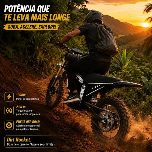 HDJ G28 Moto Elétrica Off-Road 1000W 48V – Preta