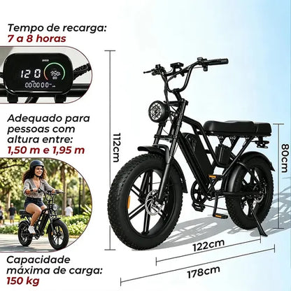HDJ A07 Bicicleta Elétrica 1000W 48V 18Ah