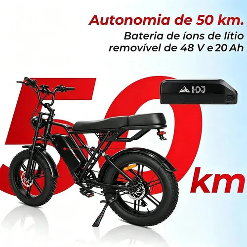 HDJ A07 Bicicleta Elétrica 1000W 48V 18Ah