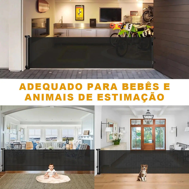 0-3m Portão Grade Retrátil Segurança Bebê Pet Portaozinho