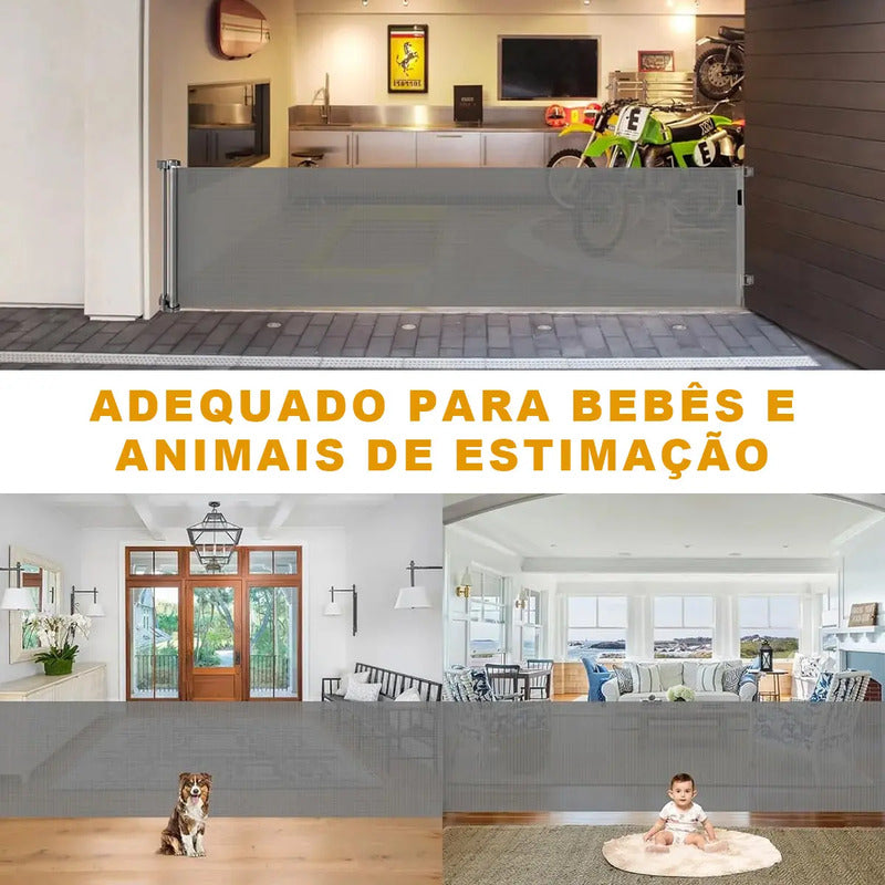 0-3m Portão Grade Retrátil Segurança Bebê Pet Portaozinho