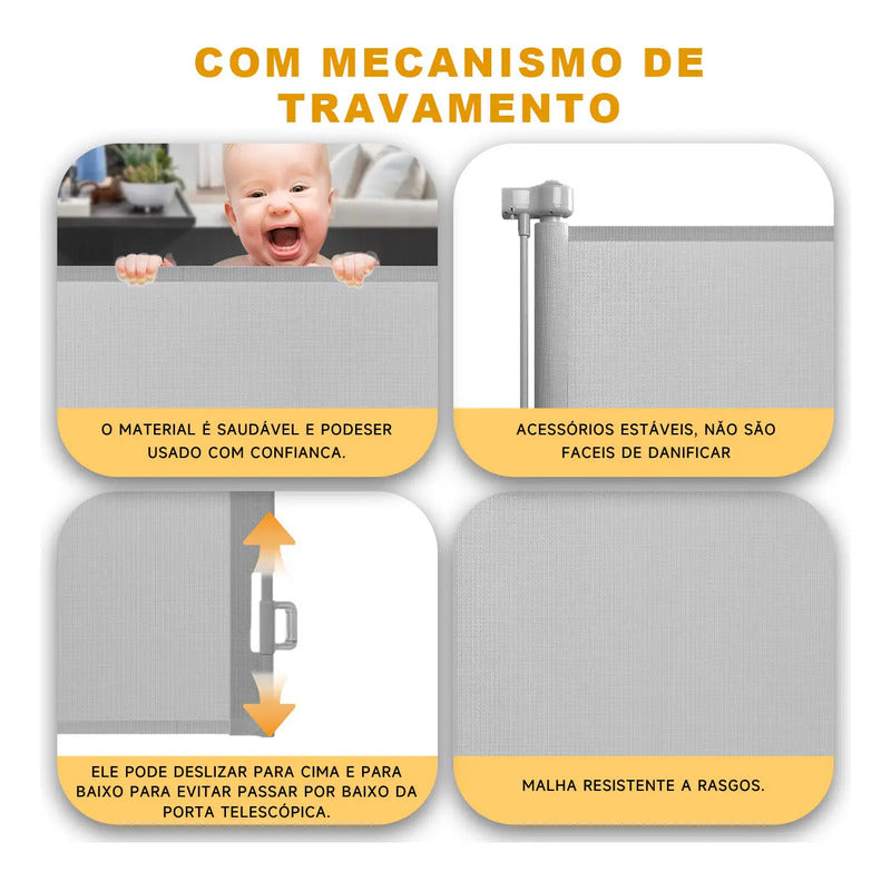 Grade Ajustável 1.80m Segurança Divisória Bebe Pet Escada