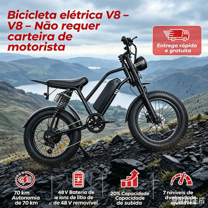 Bicicleta Elétrica A05 Shimano 1000w 48v 50km Scooter Nfc Preto