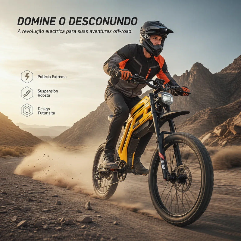 Bicicleta Elétrica Gt73 Shimano 52v Bateria Lítio 70km 27ah Preto