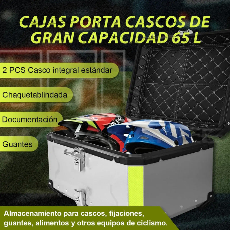 Caja Para Moto Top Case Maletero De Aluminio Para Moto 65l