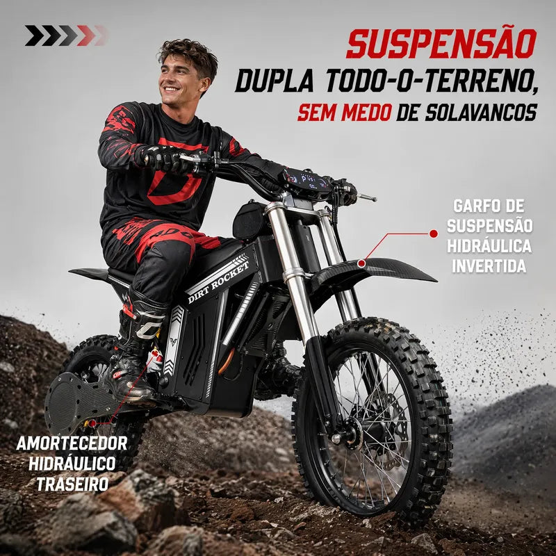 Bicicleta Elétrica Hdj Off-road 48v Bateria Lítio 40km 20ah Preto 45 Cm