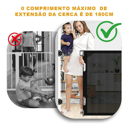Grade Ajustável 1.80m Segurança Divisória Bebe Pet Escada