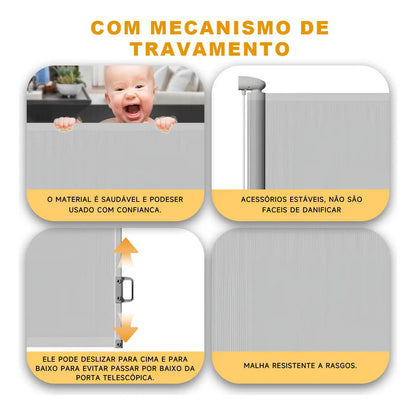 0-3m Portão Grade Retrátil Segurança Bebê Pet Portaozinho