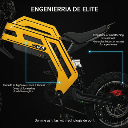 Bicicleta Elétrica Gt73 Shimano 52v Bateria Lítio 70km 27ah Preto
