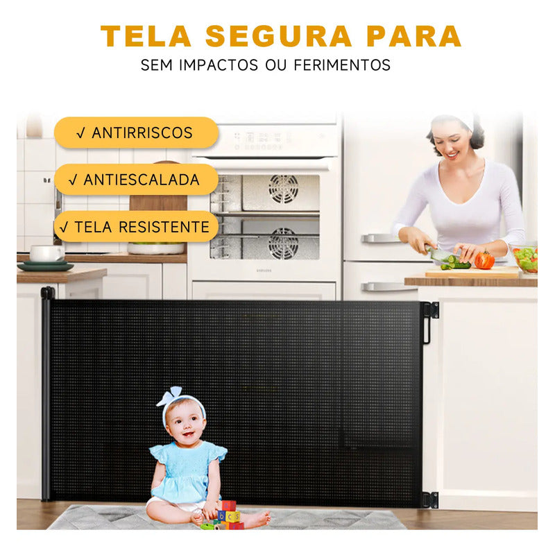 0-3m Portão Grade Retrátil Segurança Bebê Pet Portaozinho