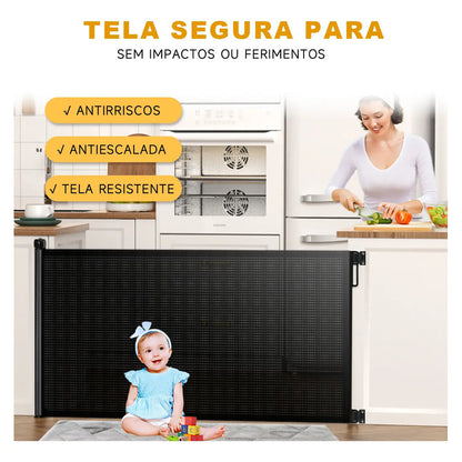 0-3m Portão Grade Retrátil Segurança Bebê Pet Portaozinho