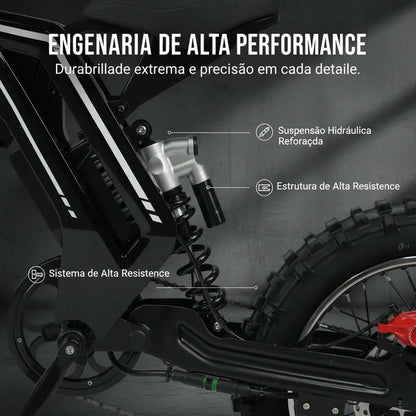 Bicicleta Elétrica Gt73 Shimano 52v Bateria Lítio 120km 27ah Preto