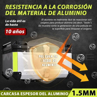 Caja Para Moto Top Case Maletero De Aluminio Para Moto 65l