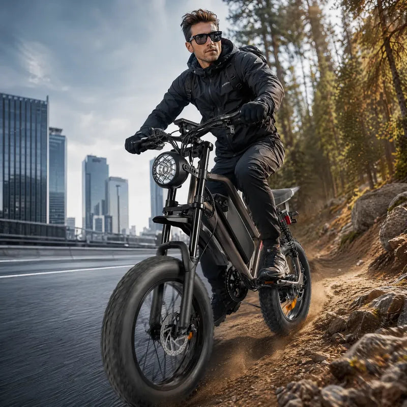 Bicicleta Elétrica Scooter A05 Shimano 1000w 48v 50km Nfc Cinza