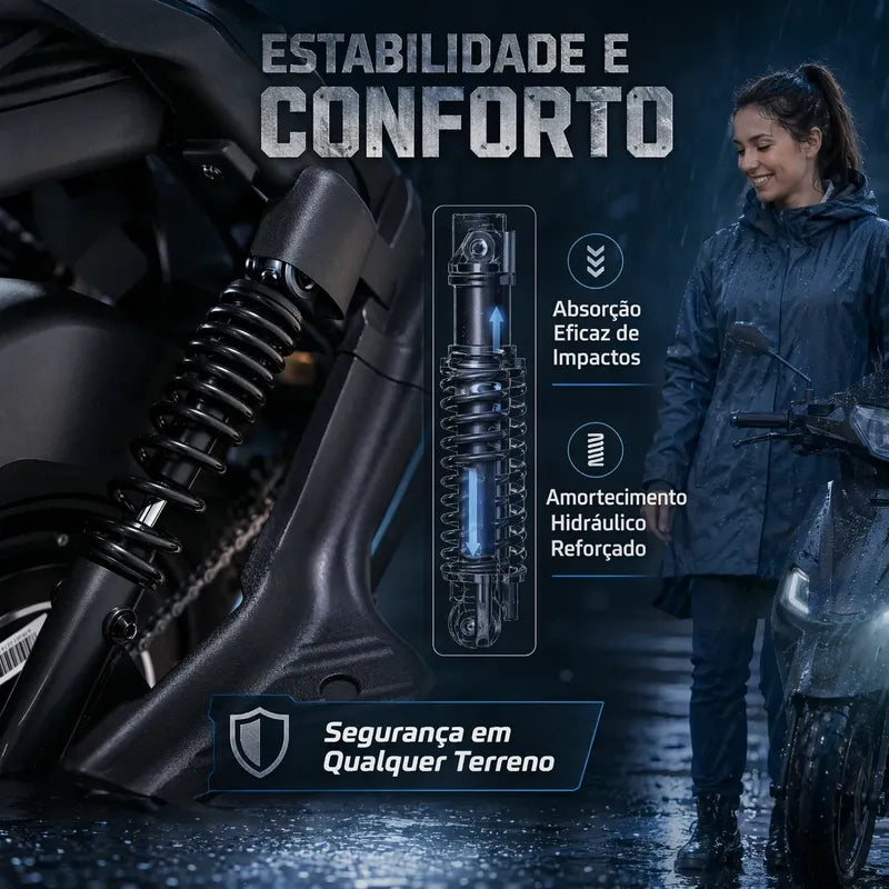 Bicicleta Elétrica H3 700w 60v 50km Scooter 20ah Preto