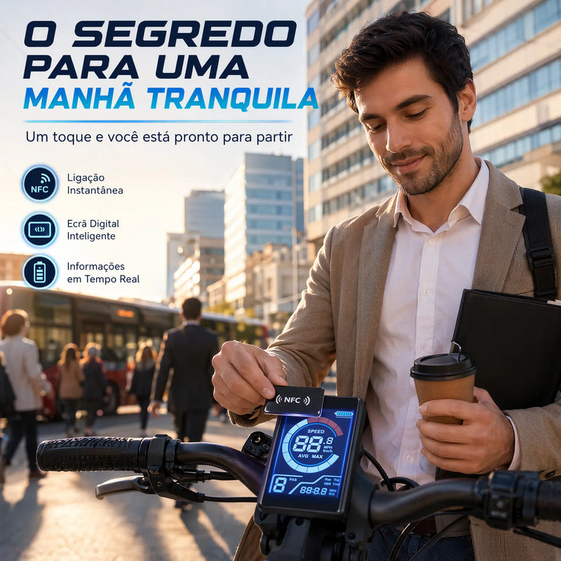 Bicicleta Elétrica A05 Shimano 1000w 48v 50km Scooter Nfc Preto