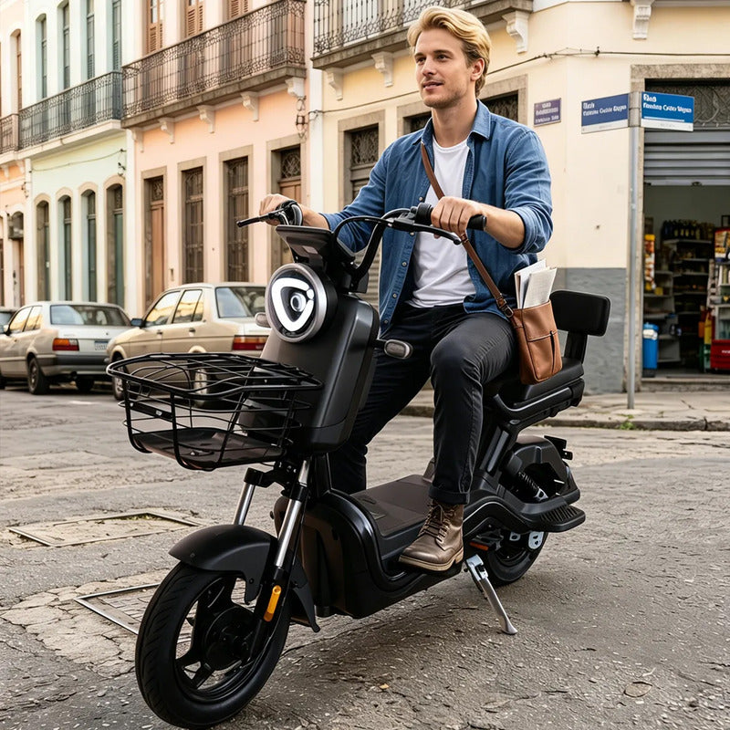 Bicicleta Elétrica H3 700w 60v 50km Scooter 20ah Preto