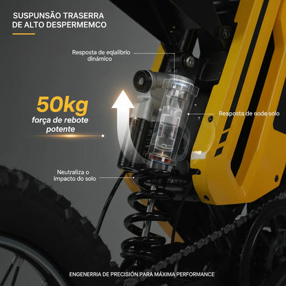 Bicicleta Elétrica Gt73 Shimano 52v Bateria Lítio 70km 27ah Preto