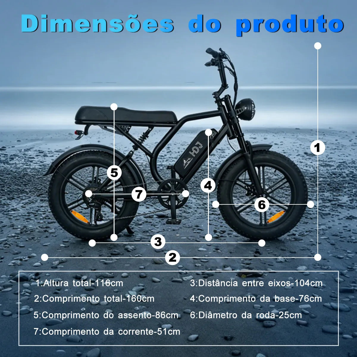 HDJ G60 Bicicleta Elétrica 1000W 48V 15Ah