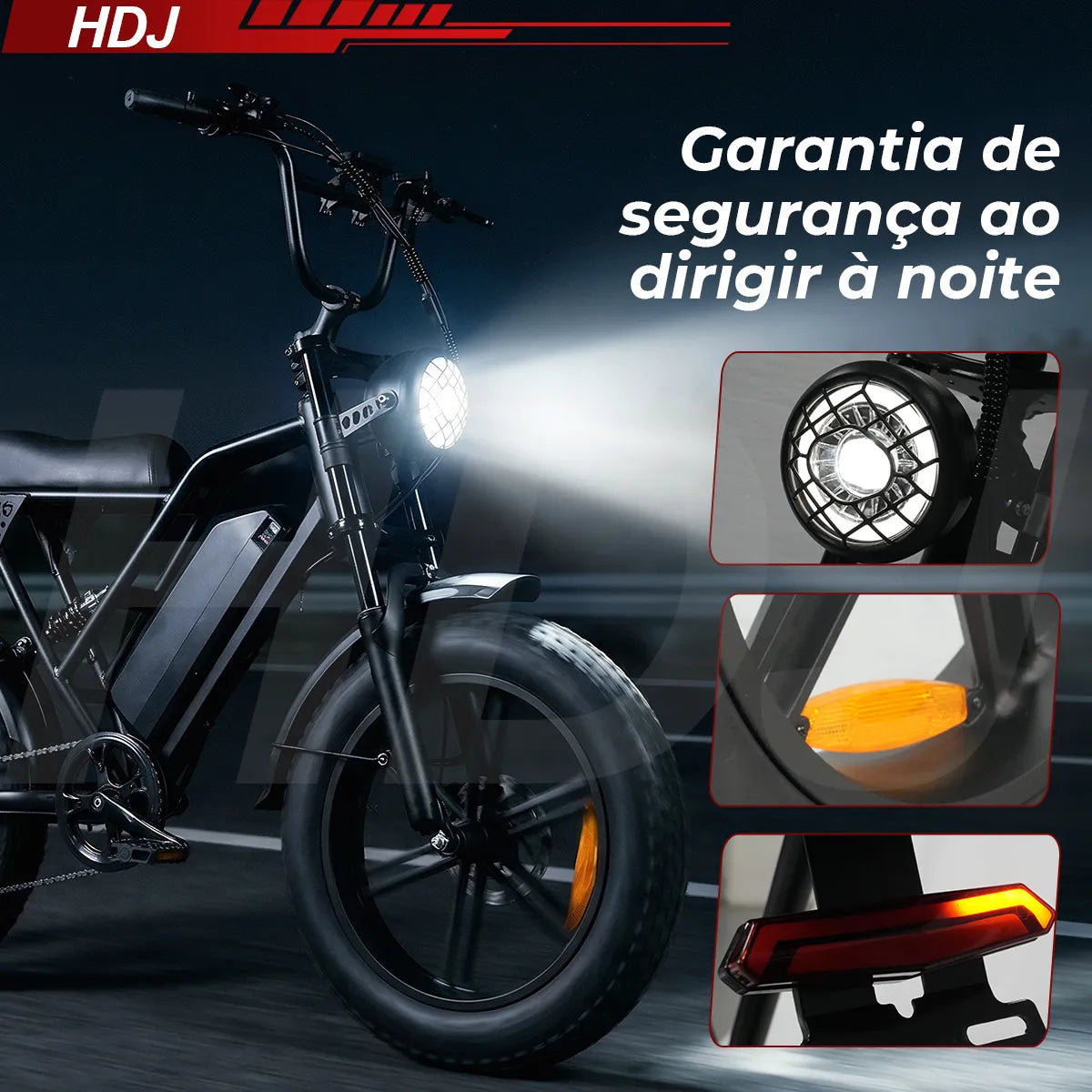 HDJ V8 Bicicleta Elétrica 1000W de Alta Potência • Entrega no Brasil 🇧🇷