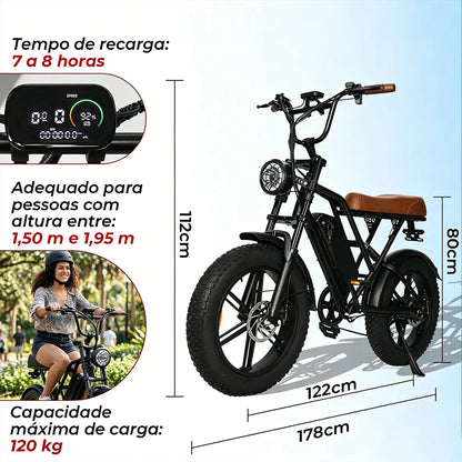 HDJ G60 Bicicleta Elétrica 1000W com Bateria Removível 48V 15Ah