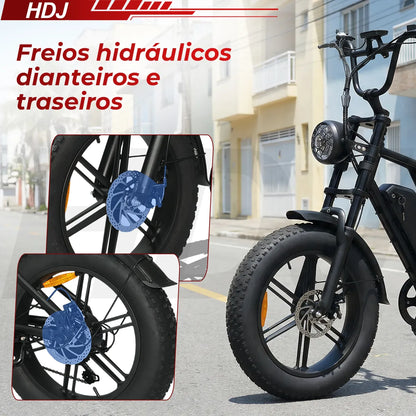 HDJ V8 Bicicleta Elétrica 1000W de Alta Potência • Entrega no Brasil 🇧🇷