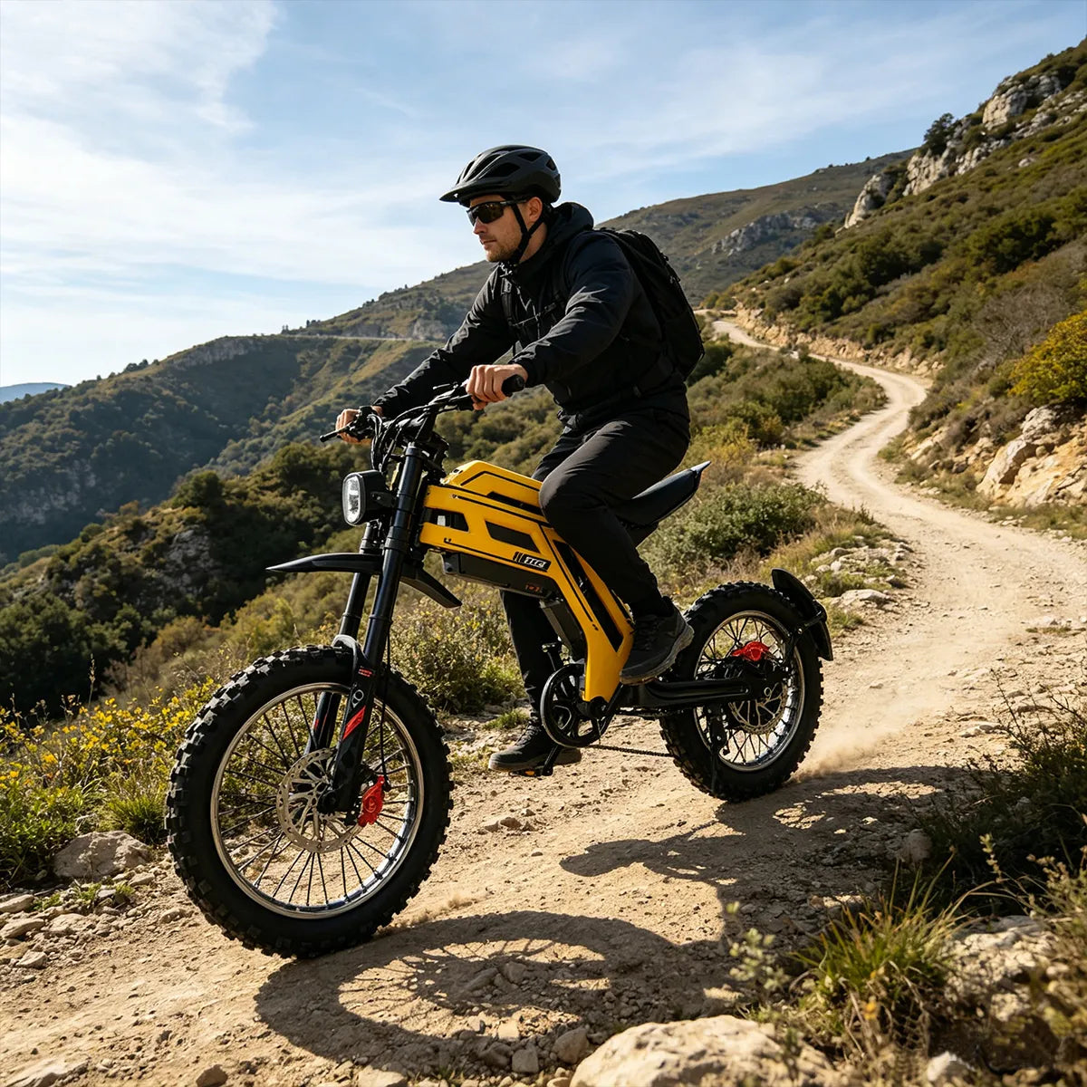 Moto Elétrica Off-road Shimano 52v Bateria Lítio 120km 27ah Preto