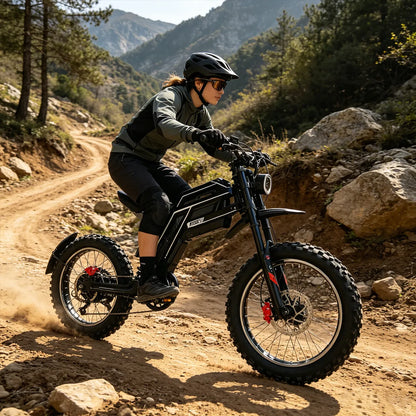 Moto Elétrica Off-road Shimano 52v Bateria Lítio 120km 27ah Preto
